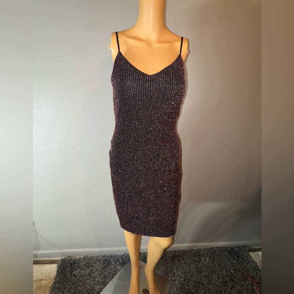 Fashion Magazine Black Sparkle Mini Dress